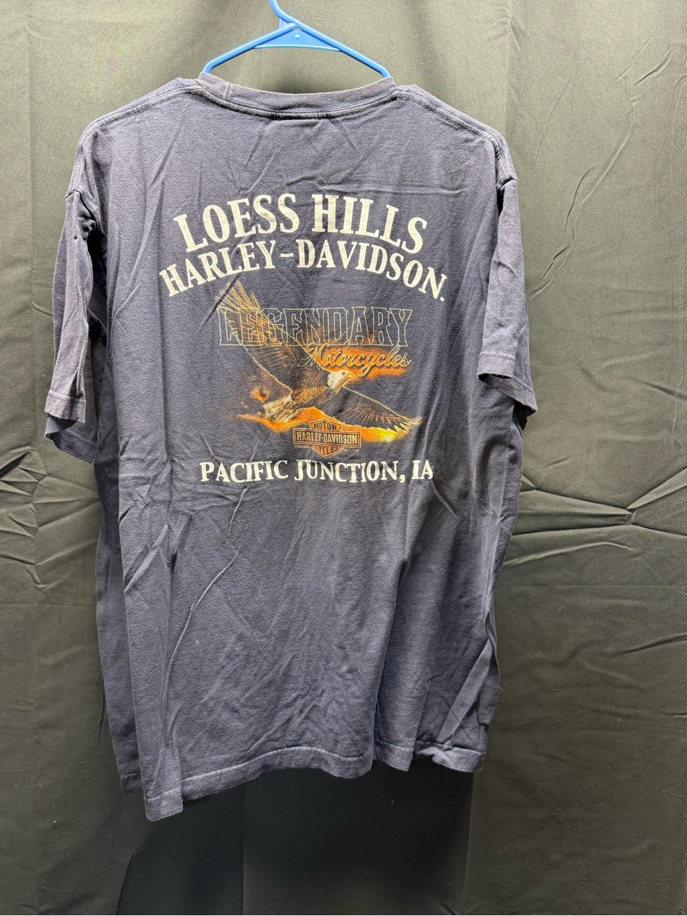 Harley-Davidson Navy Short Sleeve Loess Hills Eagle Graphic Tee Sz xl (14aq)
